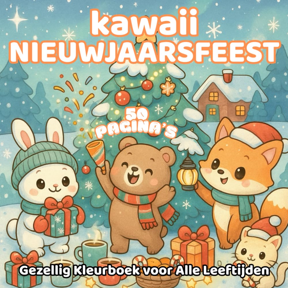 Kawaii Nieuwjaarsfeest – Gezellig Kleurboek voor Alle Leeftijden: 50 pagina’s met schattige winterillustraties om te ontspannen, glimlachen en het nieuwe jaar creatief te vieren (Dutch Edition) baixar o livro de graça