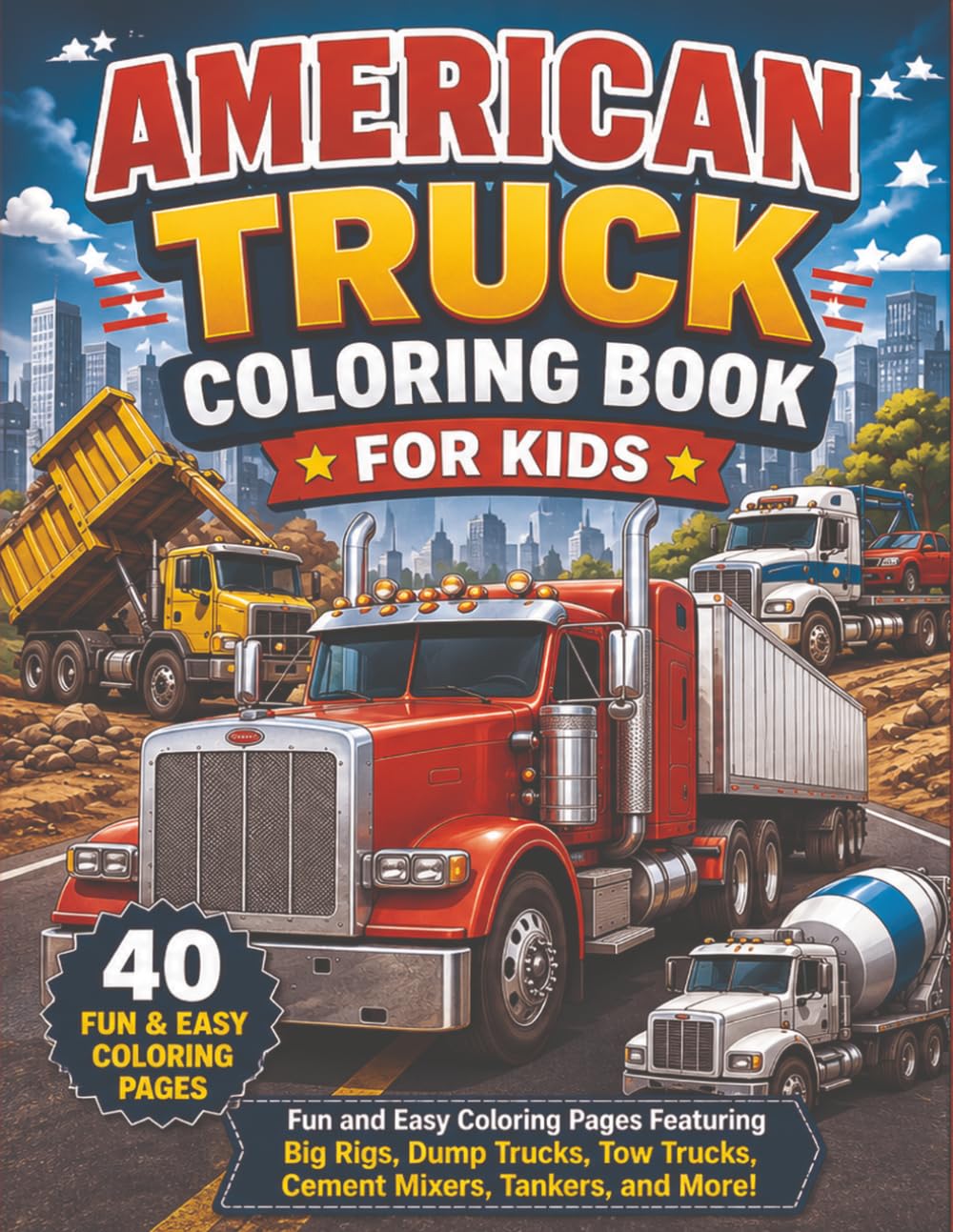 ler totalmente American Trucks Coloring Book for Kids