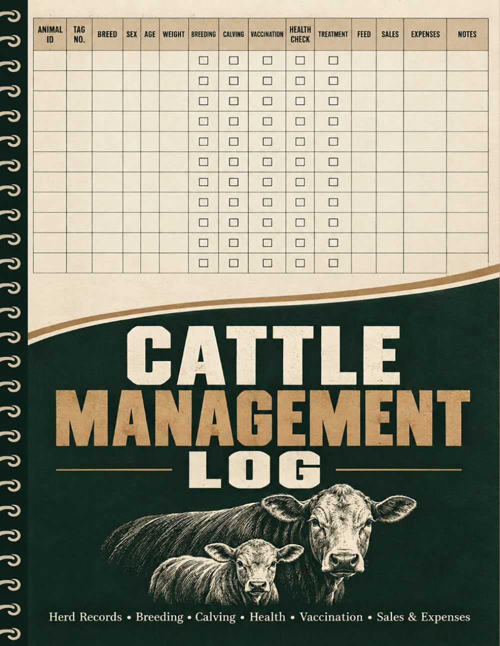 ler totalmente Cattle Management Log: Detailed Herd Organizer For Farmers To Monitor Identification, Breeding, Births, Vaccinations, Weights, Feeding, And Costs