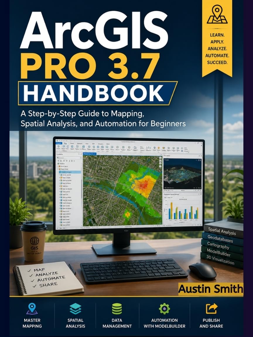 ler totalmente ArcGIS PRO 3.7 HANDBOOK: A Step-by-Step Guide to Mapping, Spatial Analysis, and Automation for Beginners (Engineering, Science and machine learning Book 10) (English Edition)