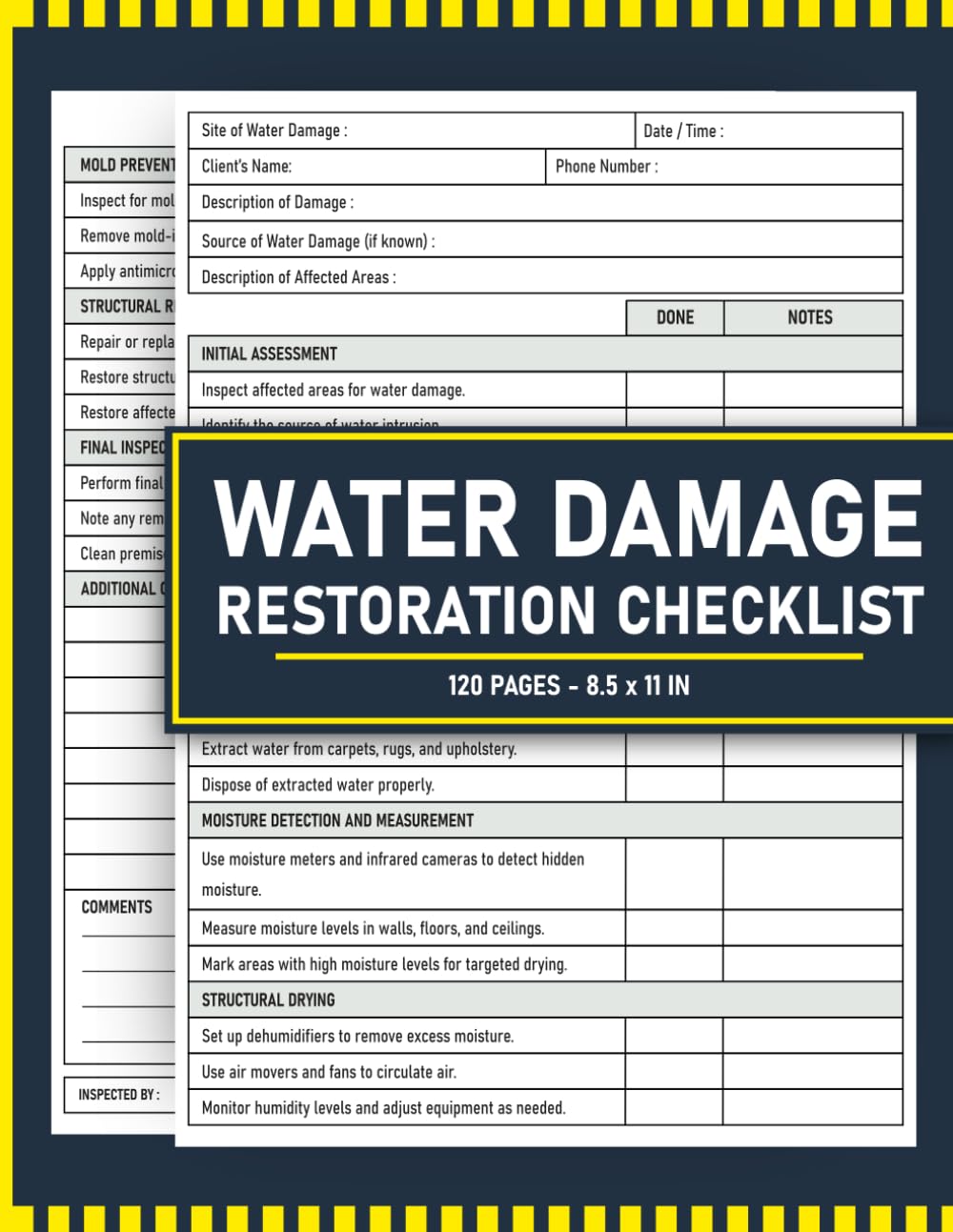 capítulo por capítulo baixar Water Damage Restoration Checklist: Repair & Cleanup Report Book for Technicians, Contractors, and Homeowners | 120 Pages.