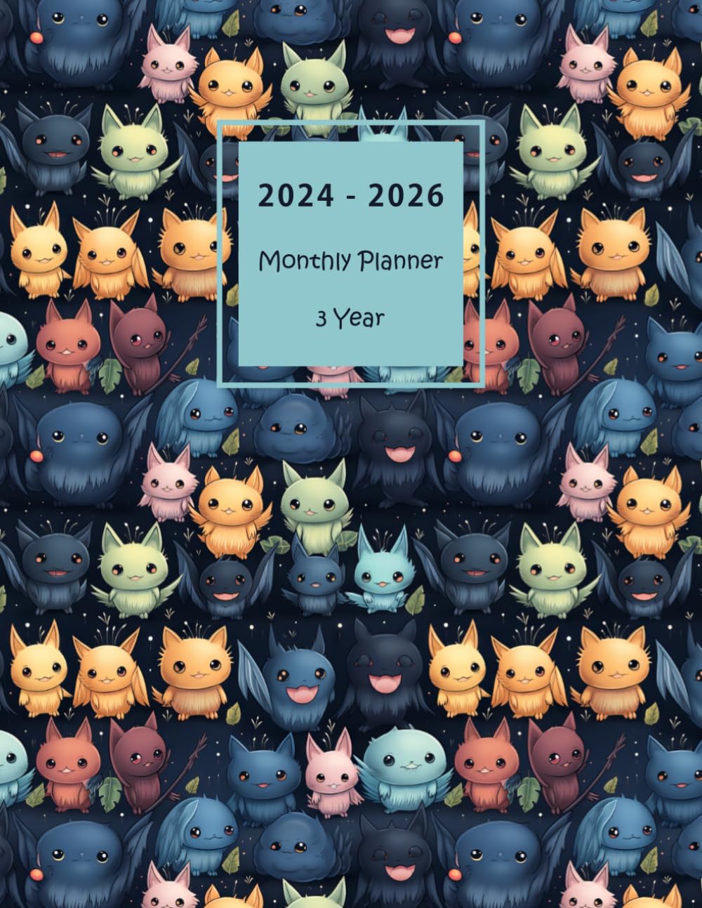 capítulo por capítulo baixar 2024-2026 3 Year Monthly Planner: Large 36 Months Calendar from January 2024 to December 2026 with Federal Holidays. Animal Cover.