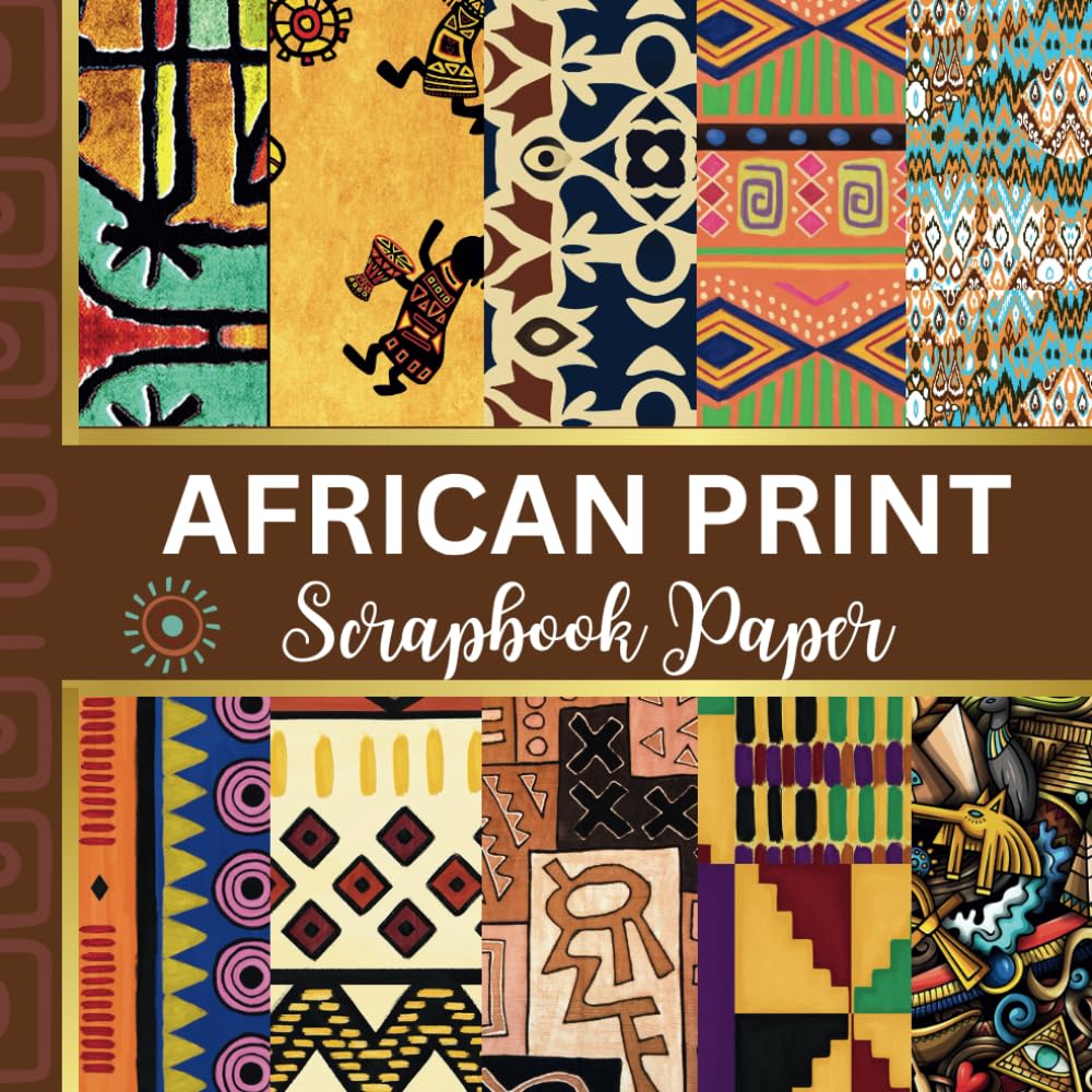 ler totalmente African Print Scrapbook Paper: 20 Double Sided Craft Paper, 8.5" x 8.5" 40 Pages for Card Making Photo Album Decoration and Origami