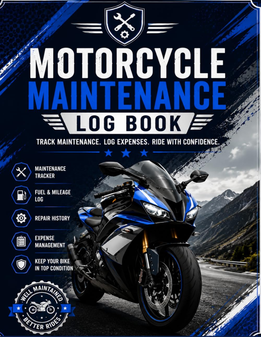 Motorcycle Maintenance Log Book: Service, Repair, Fuel, Mileage, Parts & Maintenance Record Journal for Sport Bikes, Cruisers, Touring Motorcycles & Scooters baixar o livro de graça