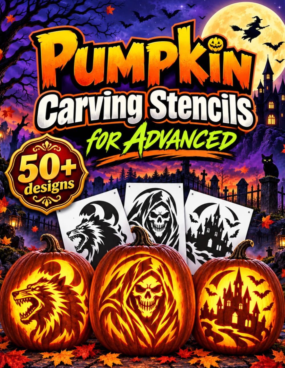 capítulo por capítulo baixar Pumpkin Carving Stencils for Advanced: 50+ Detailed Halloween Patterns and Templates with Jack-O’-Lantern Art for DIY Craft Projects, Party Decorations and Seasonal Creativity
