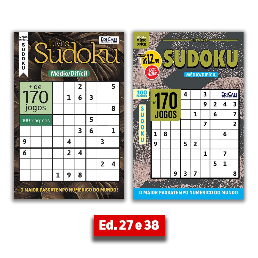 Kit 2 Livros Sudoku ed.04- Médio/Difícil 27 e 38: 200 páginas - O maior passatempo numérico do mundo baixar o livro de graça