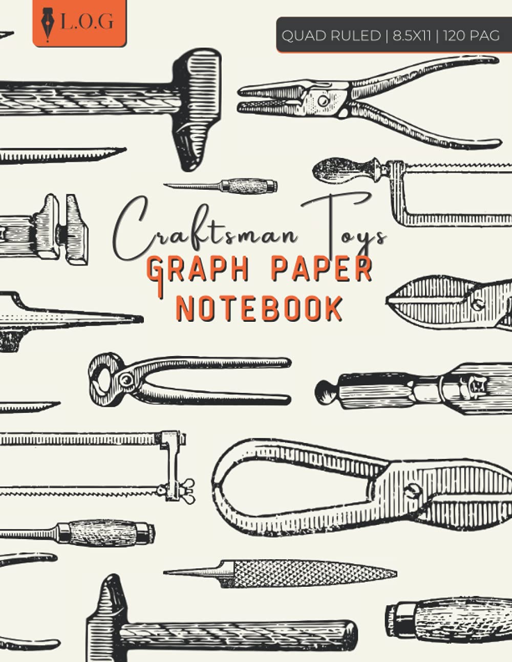 capítulo por capítulo baixar Graph Paper Notebook – Craftsman Toys: Grid Paper Composition Notebook, 4x4 Quad Ruled, 120 Pages, Large - 8.5 x 11 Inches, Vintage Design with Craftsman Tools, Suitable for Adults, Teens and Kids.