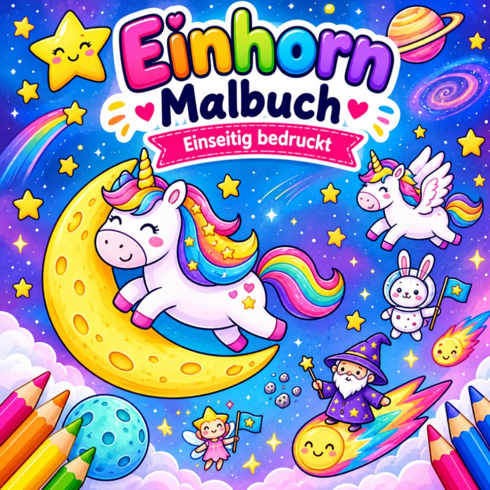 ler totalmente Einhorn Malbuch: Einseitig bedruckt (German Edition)