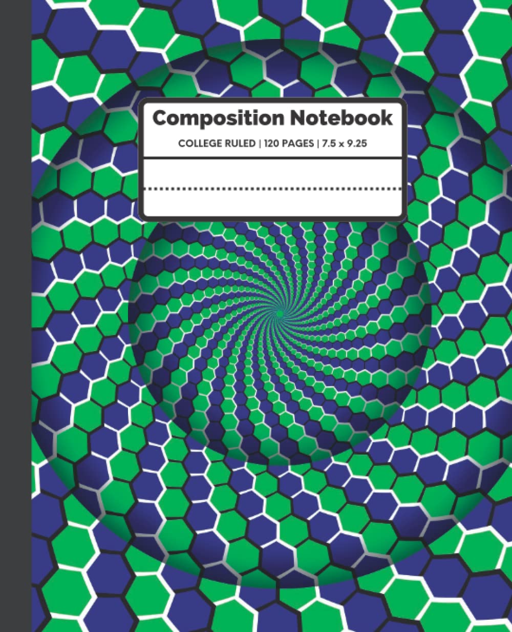Composition Notebook: Blue and Green Square Frame Optical Illusion | College Ruled, 120 pages | Perfect for Kids, Teens, Adults, Students, and Teachers baixar livro de graça