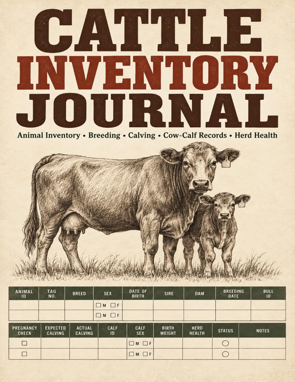 Cattle Inventory Journal: Detailed herd organizer for ranchers to document animal IDs, breeds, sex, birth dates, ownership status, locations, and notes baixar o livro de graça