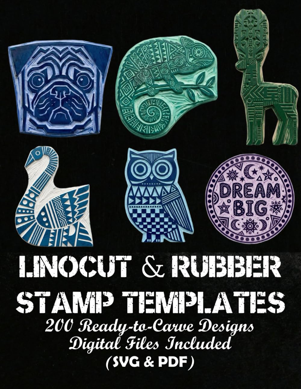 capítulo por capítulo baixar Linocut & Rubber Stamp Templates: 200 Ready-to-Carve Designs, Digital Files Included (SVG & PDF)