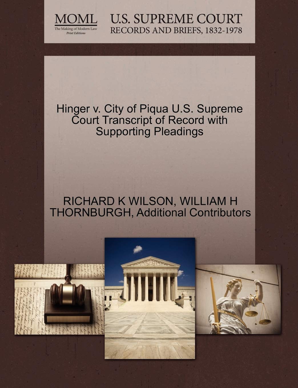 Hinger v. City of Piqua U.S. Supreme Court Transcript of Record with Supporting Pleadings baixar o livro de graça
