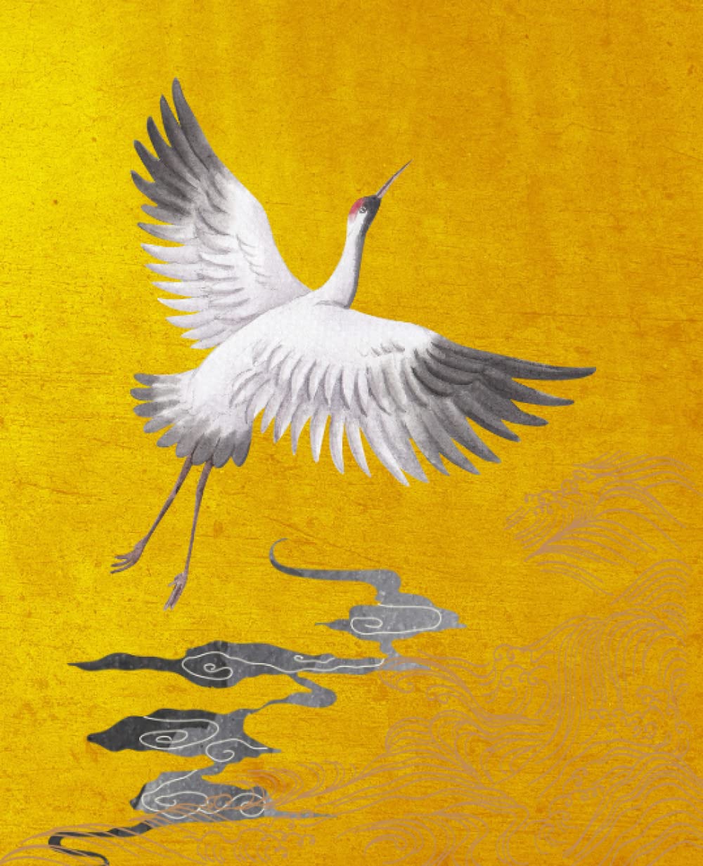 capítulo por capítulo baixar Notebook: a Japanese-inspired cover with whooping crane on goldtone background