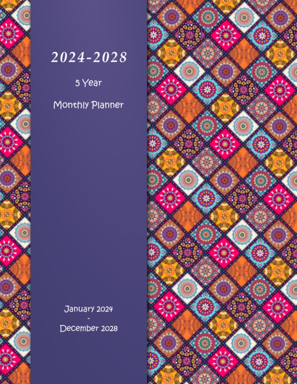 2024-2028 5 Year Monthly Planner: Subtitle Large 60 Months Calendar with Holidays from January 2024 to December 2028. Floral Mandala Cover. baixar o livro de graça