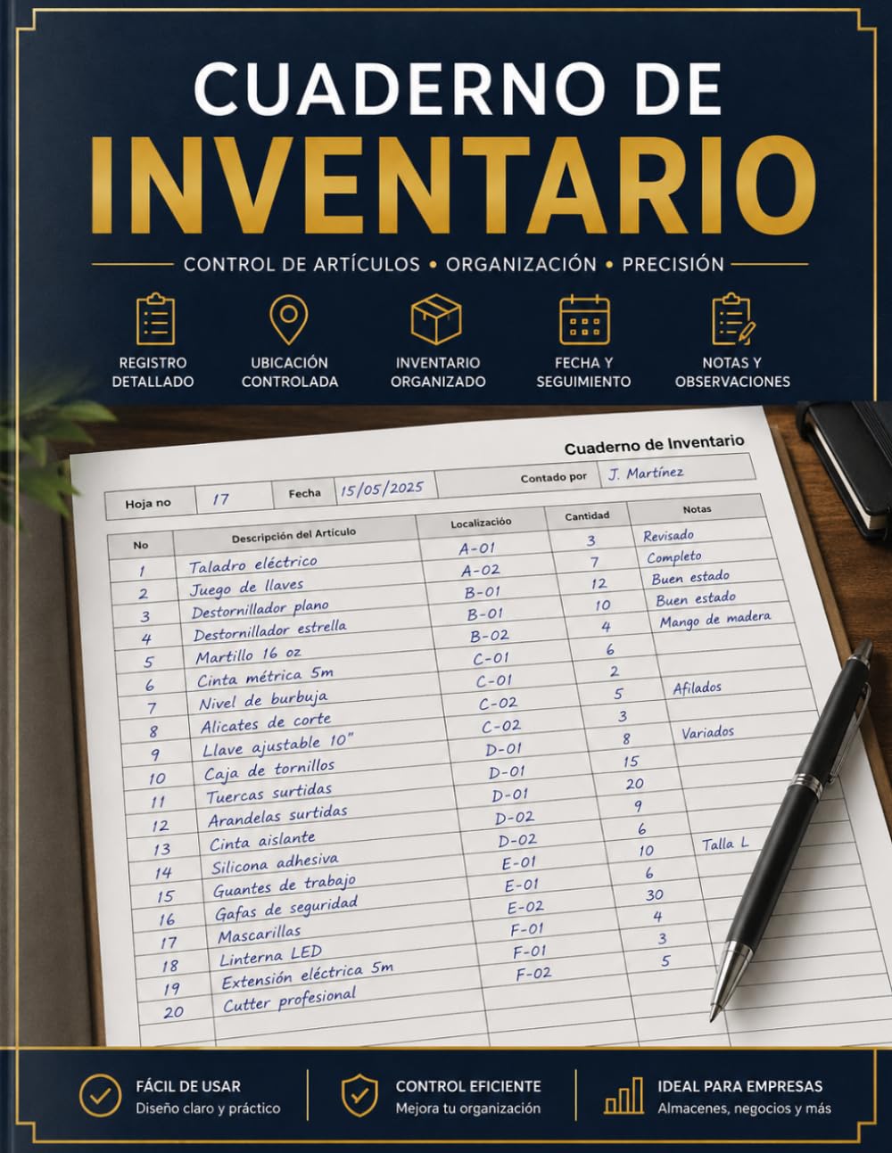 ler totalmente Cuaderno de Inventario: Registro profesional para controlar artículos, stock, ubicación, cantidades, fechas, conteos y observaciones en almacenes, empresas y pequeños negocios (Spanish Edition)