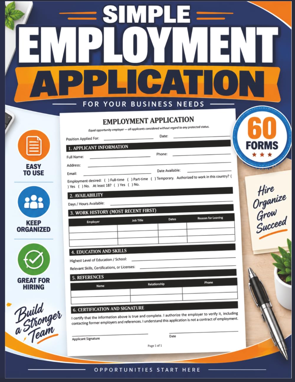capítulo por capítulo baixar Simple Employment Application: One Page Job Candidate Intake Questionnaire for New Employees