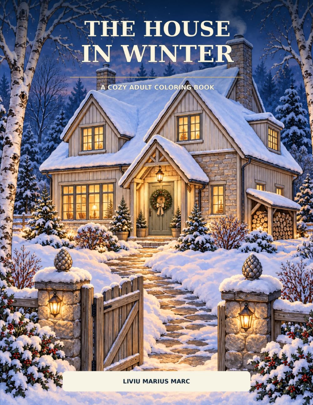 ler totalmente The House in Winter: A Cozy Adult Coloring Book