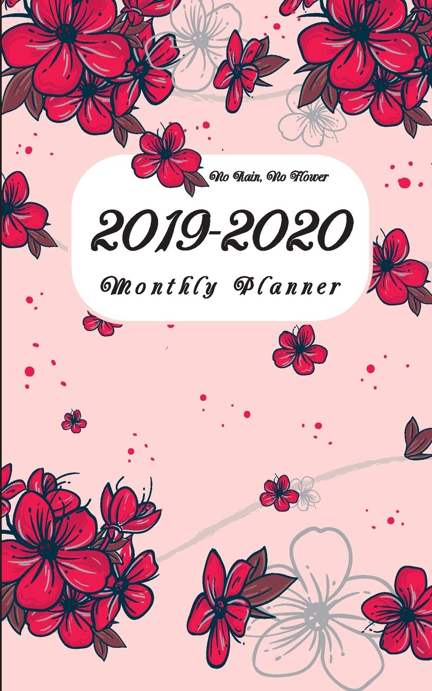 ler totalmente F4 Monthly Planner Red Flowers Floral Cover: Two Year - Monthly Calendar Planner 5 x 8'' - 24 Months For Academic Agenda Schedule Organizer