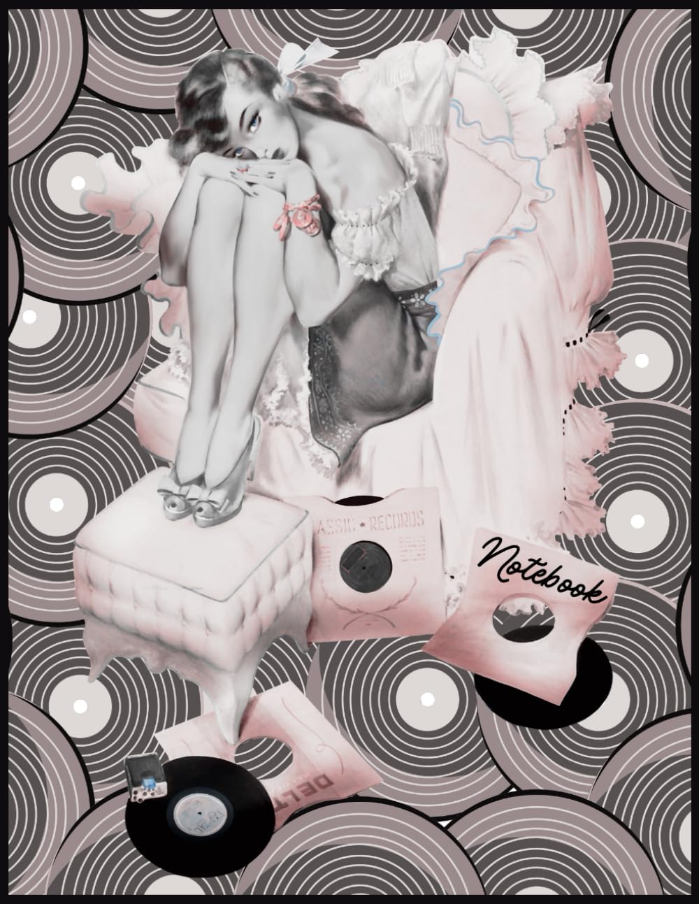ler totalmente Notebook: Vintage Girl With Vinyl Records Notebook Journal