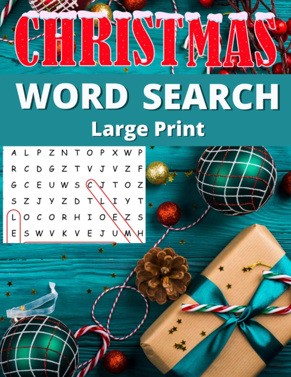 Christmas Word Search: Puzzle Book for Adults and Kids. Large Jumbo Print Games.. Beautiful Teal Christmas Cover baixar livro de graça