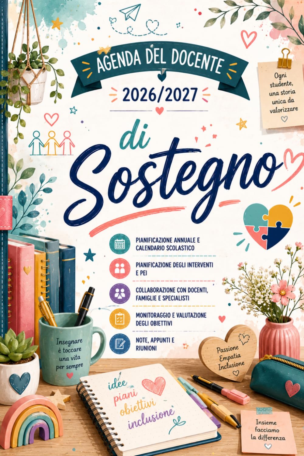 capítulo por capítulo baixar Agenda del Docente di Sostegno 2026/2027: Pianificatore dell’Attività Settimanale per Insegnanti | Regalo Docente di Sostegno Fine Anno | 1 settimana... a luglio 2027 | Formato A5 (Italian Edition)