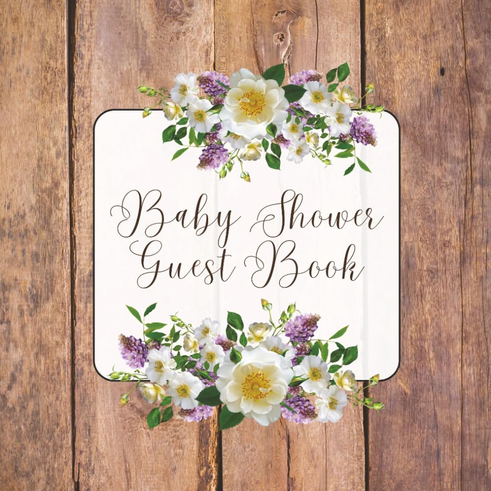 capítulo por capítulo baixar Baby Shower Guest Book: Rustic Barn Wooden Floral Celebration Memory Keepsake for Guests to Sign-In, Record Predictions, Newborn Wishes, & Parental... & Photos/Memories Pages to Welcome New Infant