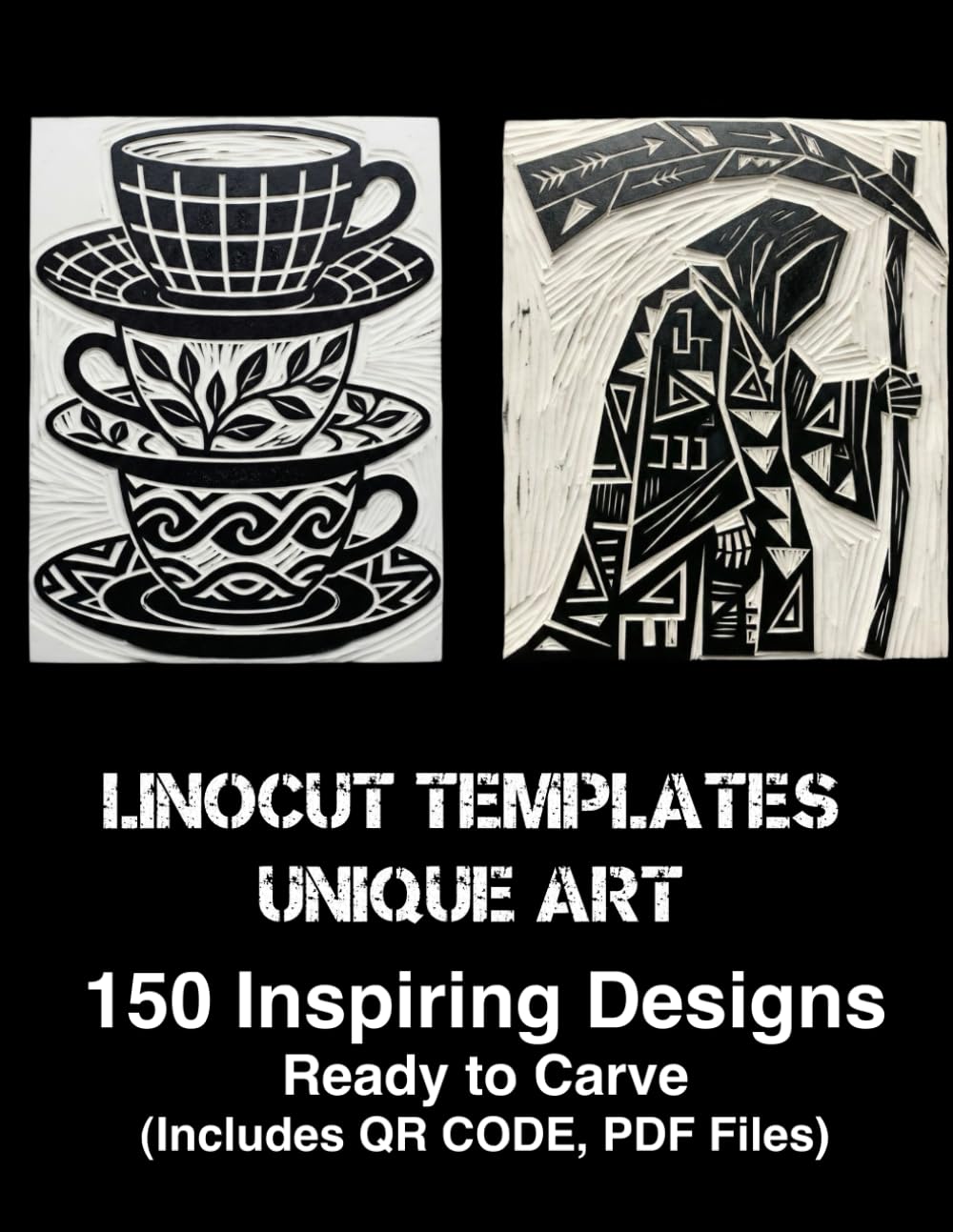 capítulo por capítulo baixar Linocut Templates Unique Art: 150 Inspiring Designs for Block Printing & Motifs to Foster Creative Inspiration - Ready to Carve (Includes QR CODE, PDF Files)