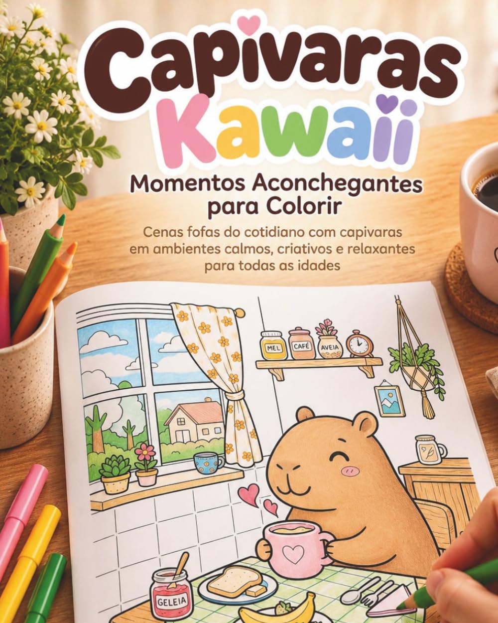 ler totalmente Capivaras Kawaii — Momentos Aconchegantes para Colorir: Cenas fofas do cotidiano com capivaras em ambientes calmos, criativos e relaxantes para todas as idades (Portuguese Edition)