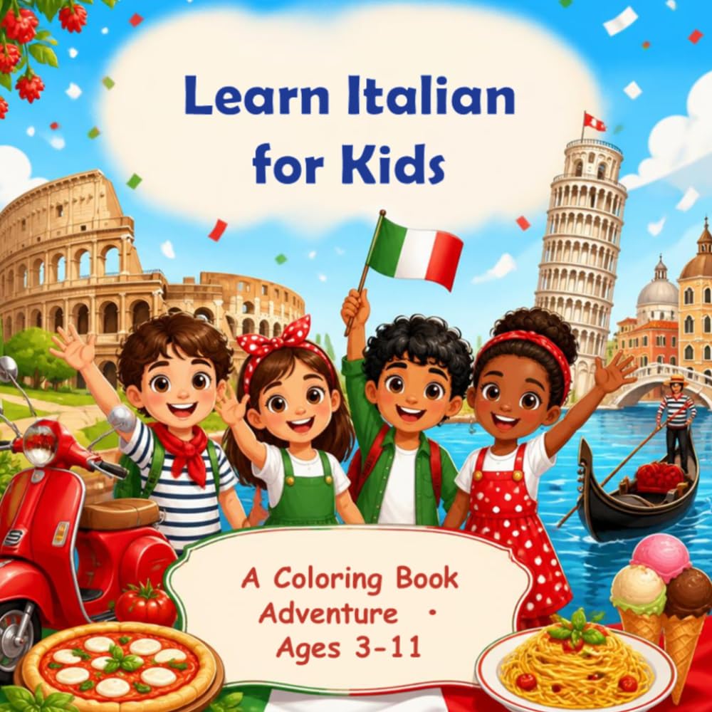 ler totalmente My First Italian Coloring Book for Kids: Learn 60 Everyday Italian Words Through Fun Coloring Activities | Italian Vocabulary for Children Ages 3–11 | Educational Language Learning Workbook