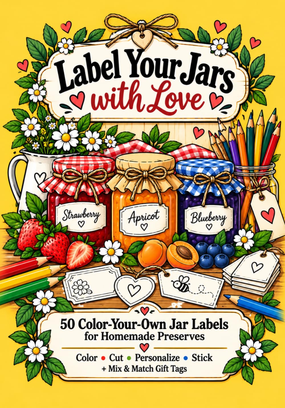 ler totalmente Label Your Jars with Love: 50 Color-Your-Own Jar Labels for Homemade Preserves