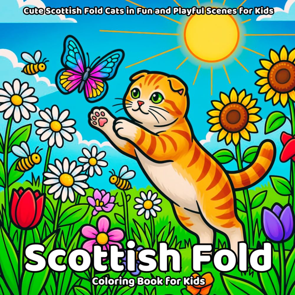 Scottish Fold Coloring Book: Cute Scottish Fold Cats in Fun and Playful Scenes for Kids baixar o livro de graça