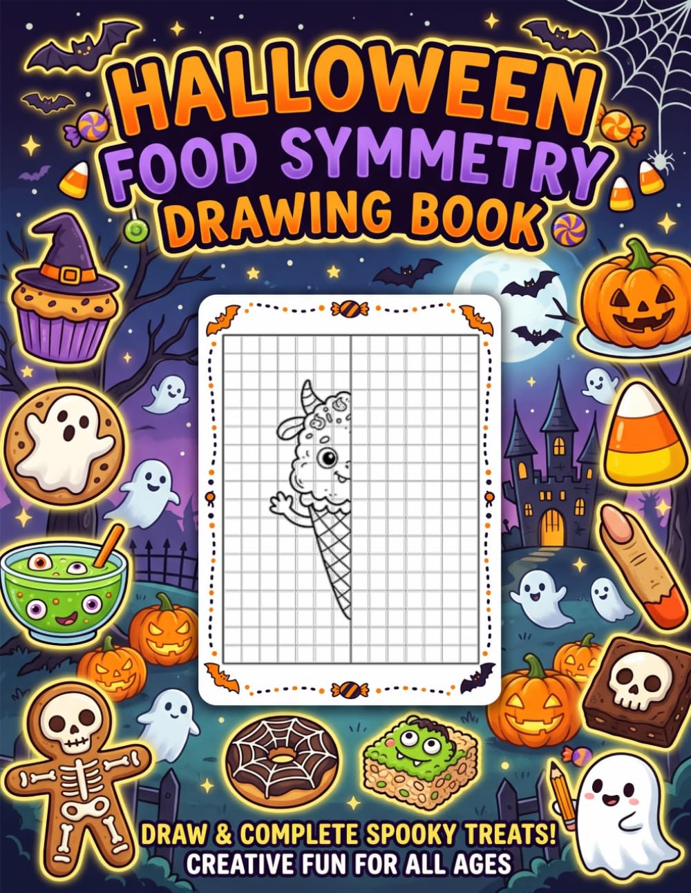 capítulo por capítulo baixar Halloween Food Symmetry Drawing Book: Symmetry Drawing Book For Kids, Cute Halloween Food Drawing, Halloween Drawing And Coloring Book, Complete The... For Kids, Draw The Other Half Halloween
