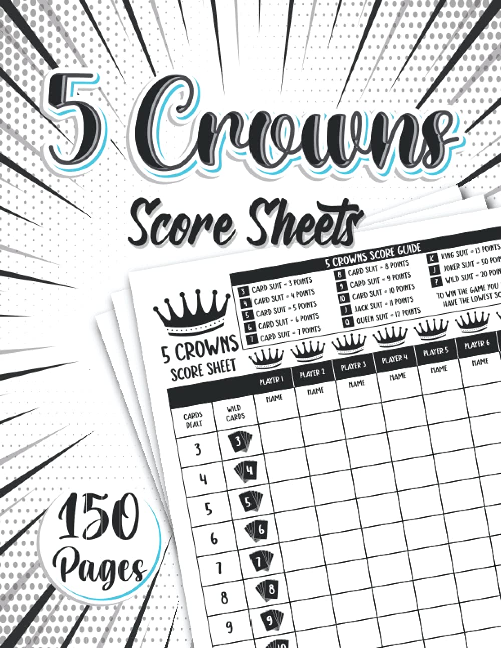 5 Crowns Score Sheet: 8.5x11 inch | 150 pages baixar o livro de graça