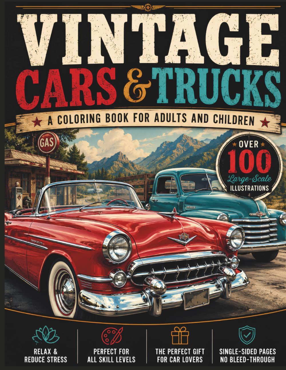 ler totalmente VINTAGE CARS & TRUCKS: A COLORING BOOK FOR ADULTS AND CHILDREN