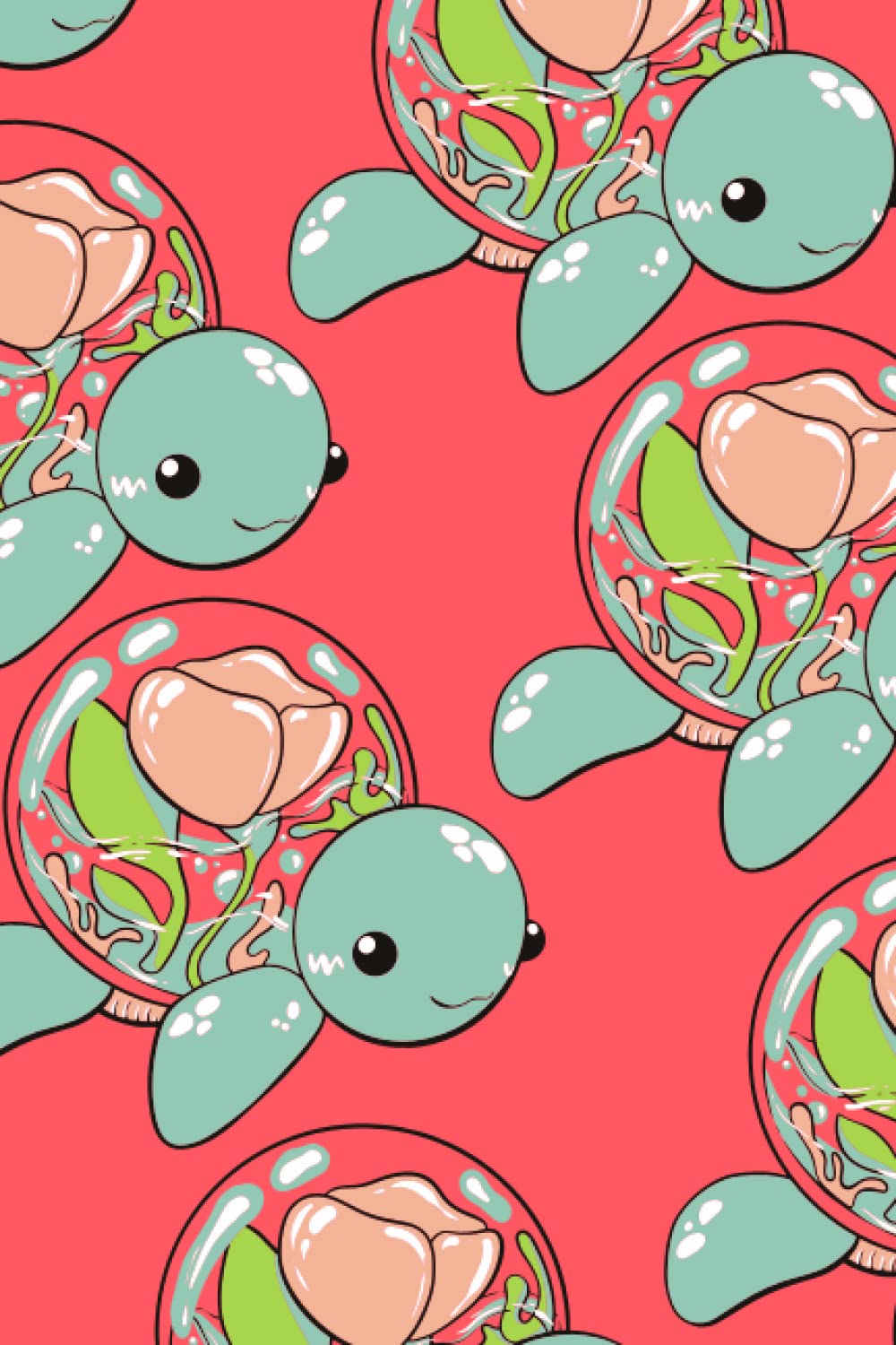 Turtle Flower Pink Aqua Green cute Journal print notepad Notebook| Journal for Child, Family, Friend and yourself 120 Lined pages 6 x 9 inches: 120... school, office, lists, teachers and diary baixar livro de graça