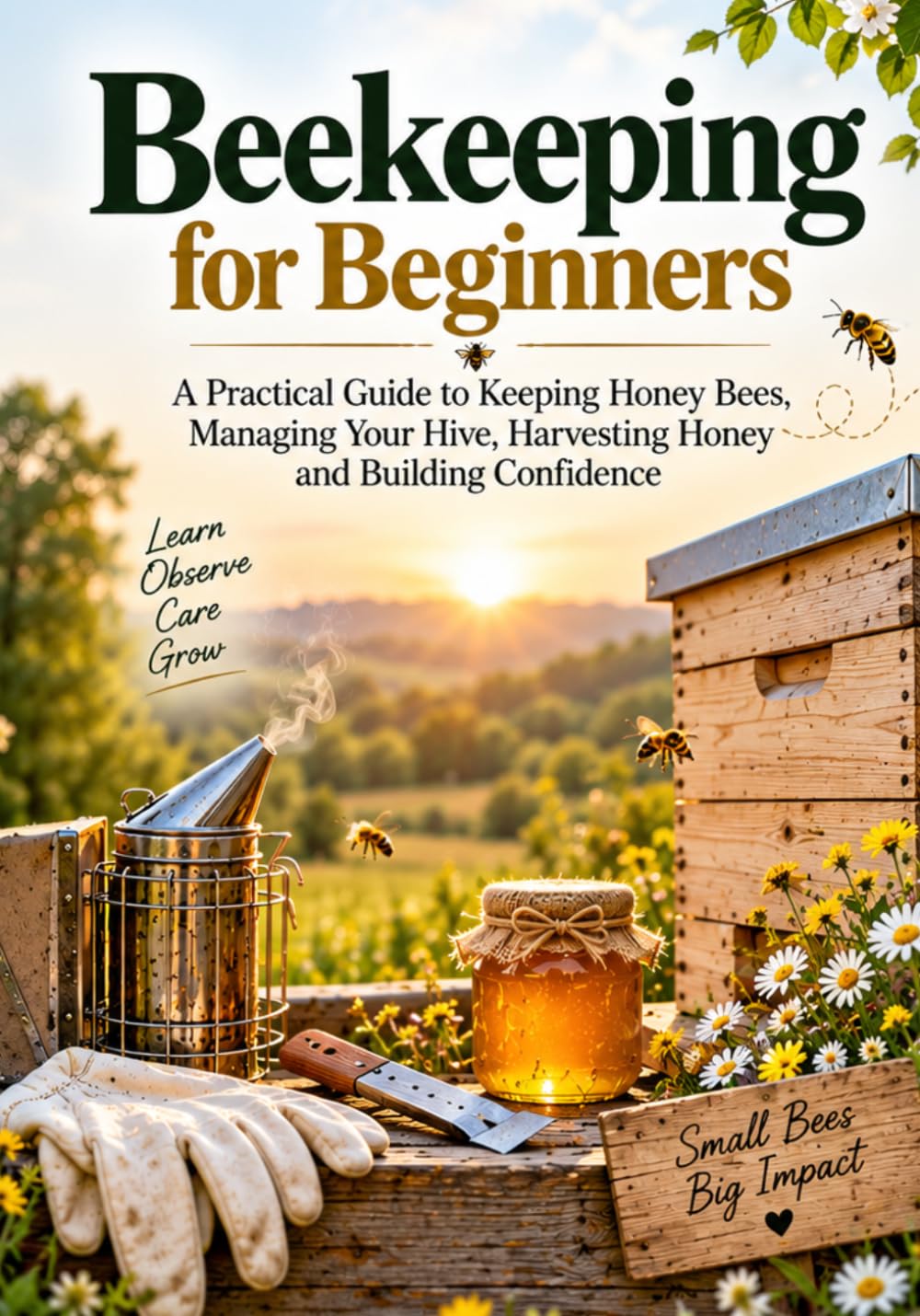 ler totalmente Beekeeping for Beginners: A Practical Guide to Keeping Honey Bees, Managing Your Hive, Harvesting Honey and Building Confidence