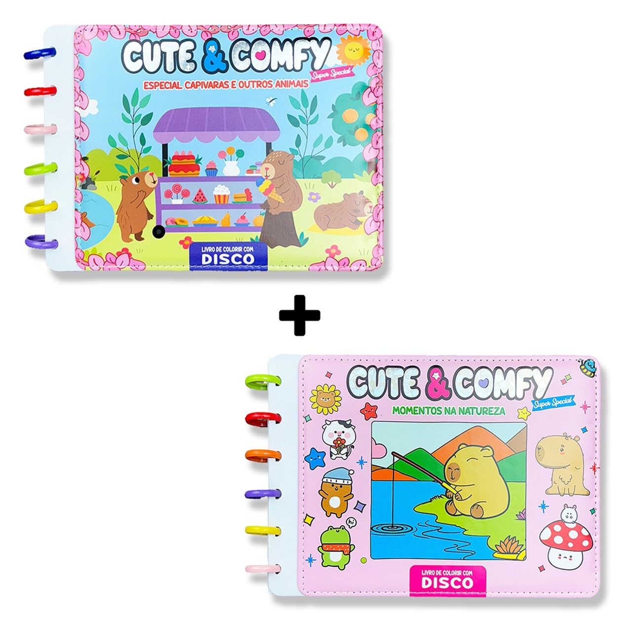 ler totalmente Combo Cute e Comfy Super Special - Kit com 02 Livros de Colorir Encadernação em Disco