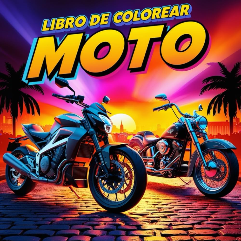 capítulo por capítulo baixar Libro de Colorear Moto: Motos Clásicas y Modernas para Niños y Adultos, 44 Divertidas Ilustraciones de Motocicletas (Spanish Edition)