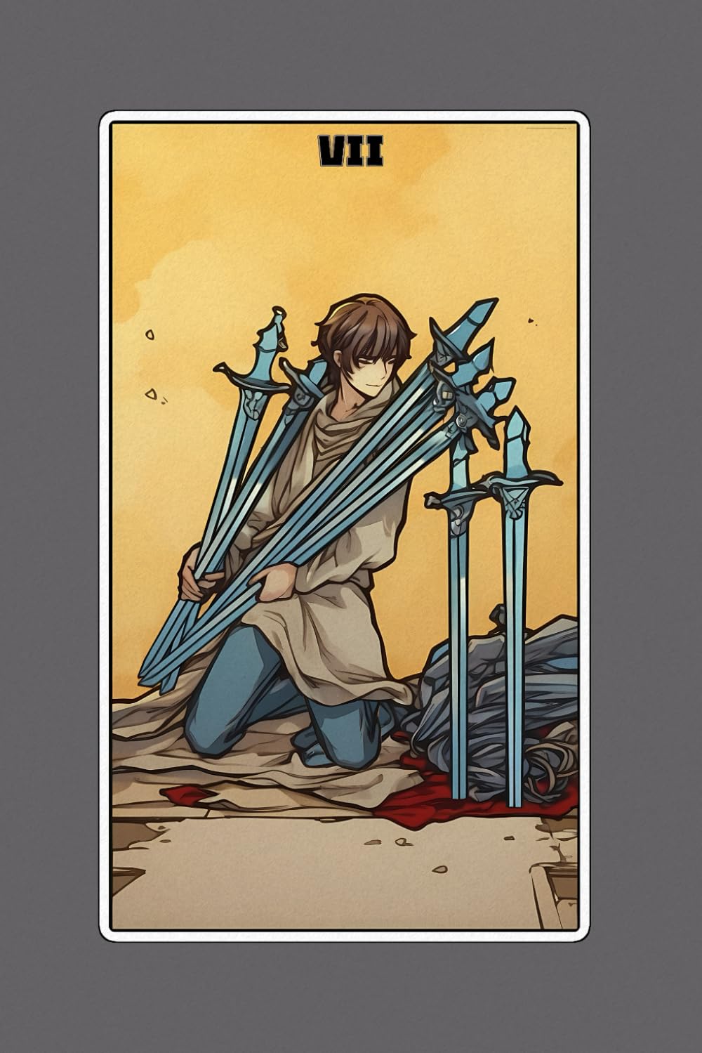 Seven of Swords - Tarot Card Notebook - Card No.61 (Color Ed.): A5 Ruled Lined Tarot Journal Diary Sketchbook Notebook - Seven of Swords (Deception and Caution) baixar livro de graça