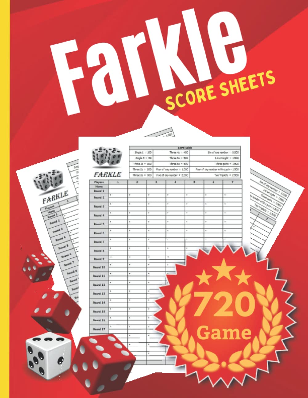 ler totalmente Farkle score sheets: farkle score cards for scorekeeping, farkle score sheet perfect scorebook,120 Score Pads with Size 8.5 x 11 inches