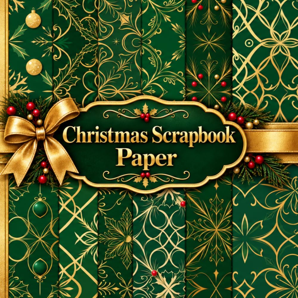 capítulo por capítulo baixar Christmas Scrapbook Paper: 12 Green and Gold Luxury Designs, 36 Double-Sided Sheets for Scrapbooking, Decoupage, Junk Journals and Papercraft Projects