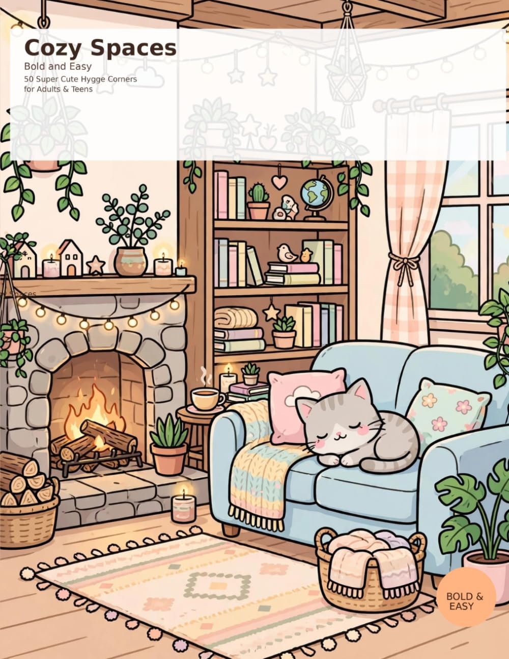 capítulo por capítulo baixar Cozy Spaces: Bold and Easy Coloring Book for Adults and Teens: 50 Super Cute Hygge Corners for Relaxation, Stress Relief and Mindfulness - Large Print, Simple Designs