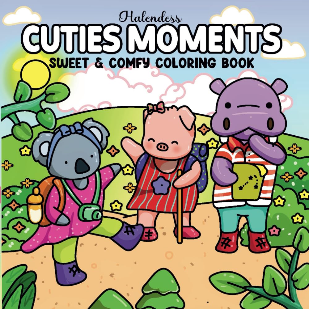 Cuties Moments: Sweet and Cozy Little Friends Coloring Book for Teens and Adults | Featuring Comfy Animal Characters (Cozy Moments & Places Coloring) baixar livro de graça