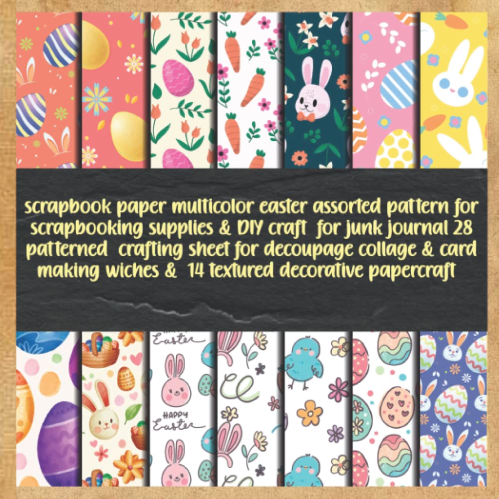 scrapbook paper multicolor easter assorted pattern for scrapbooking supplies & DIY craft for junk journal 28 patterned crafting sheet for decoupage... wiches & 14 textured decorative papercraft baixar o livro de graça