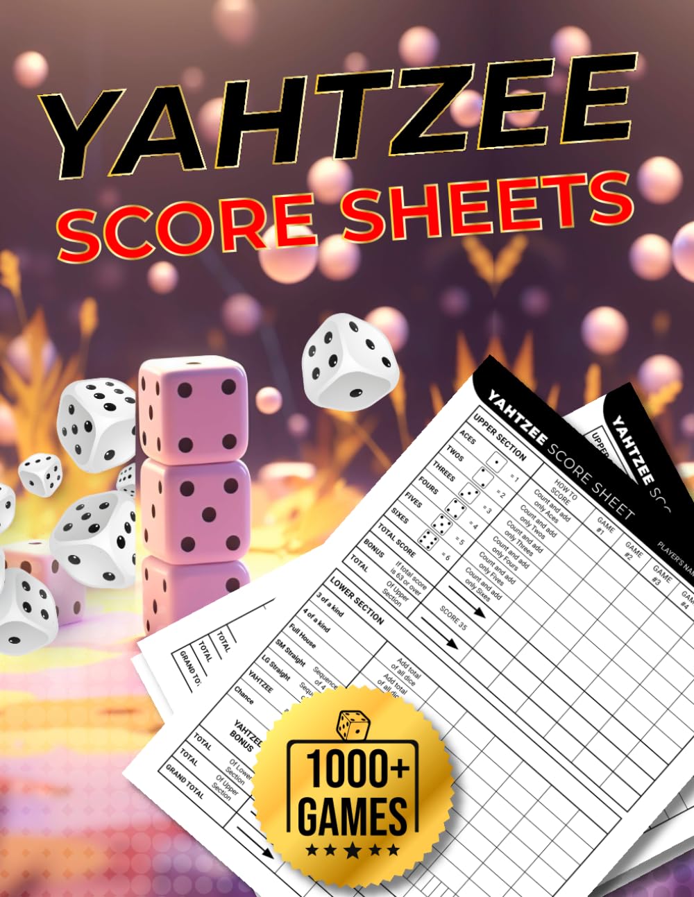 Yahtzee Score Sheets: Large Print Yahtzee Score Pads | 1000+ Score Games for Easy Scorekeeping | Original and Unique Layout Design | 8.5x11 Big Jumbo Size Yahtzee Cards Book baixar livro de graça