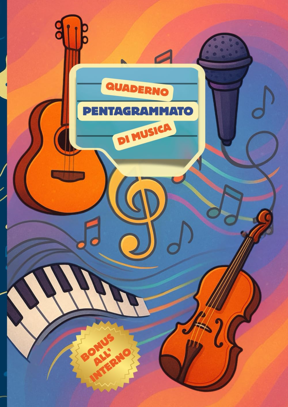 Quaderno pentagrammato di musica formato A4: 120 pagine di pentagrammi ognuna con 12 righi- indice iniziale- giochi a tema musicale-per le Scuole Elementari e Medie baixar o livro de graça