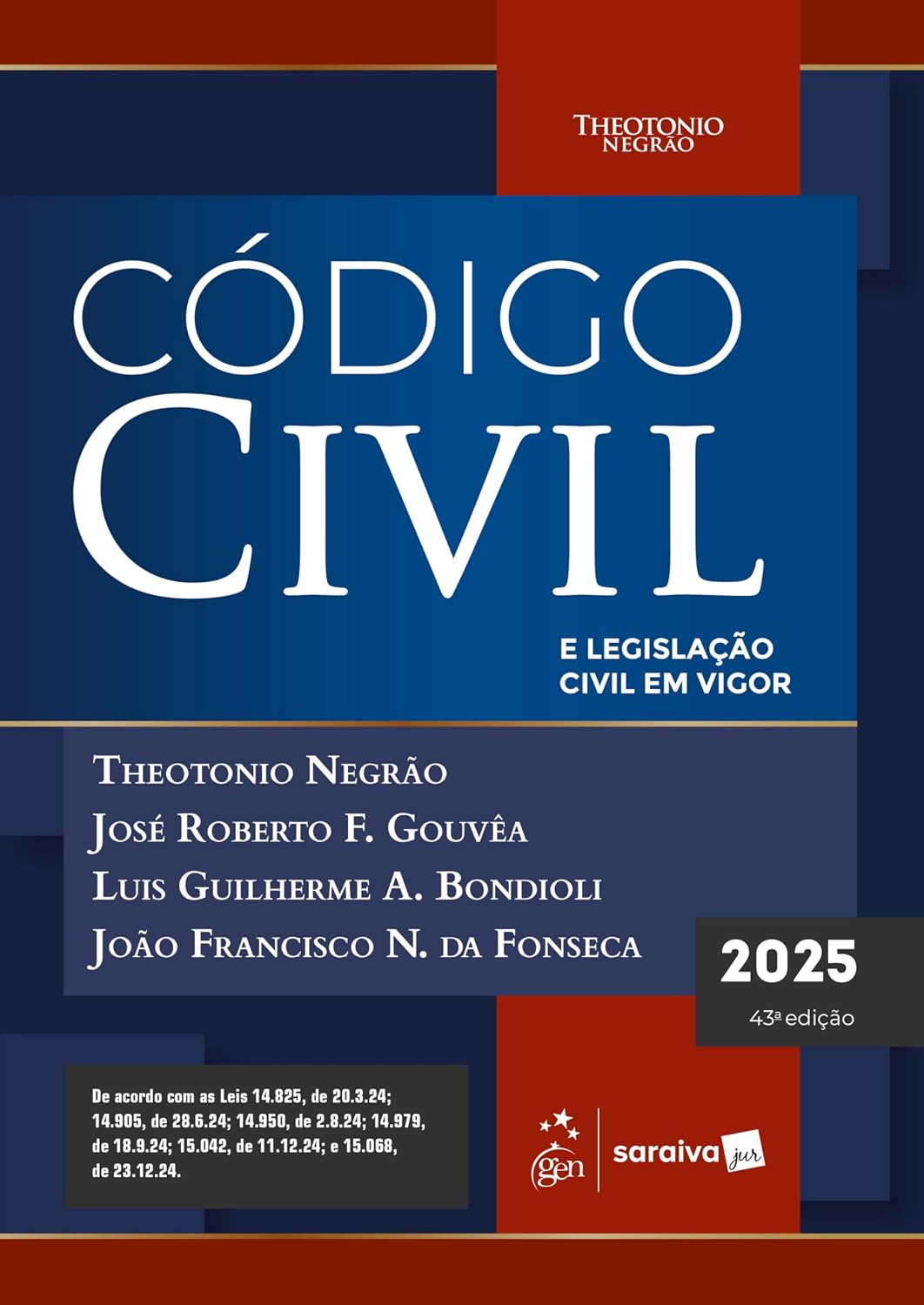 ler totalmente Código Civil e Legislação Civil Em Vigor - 43ª Edição 2025