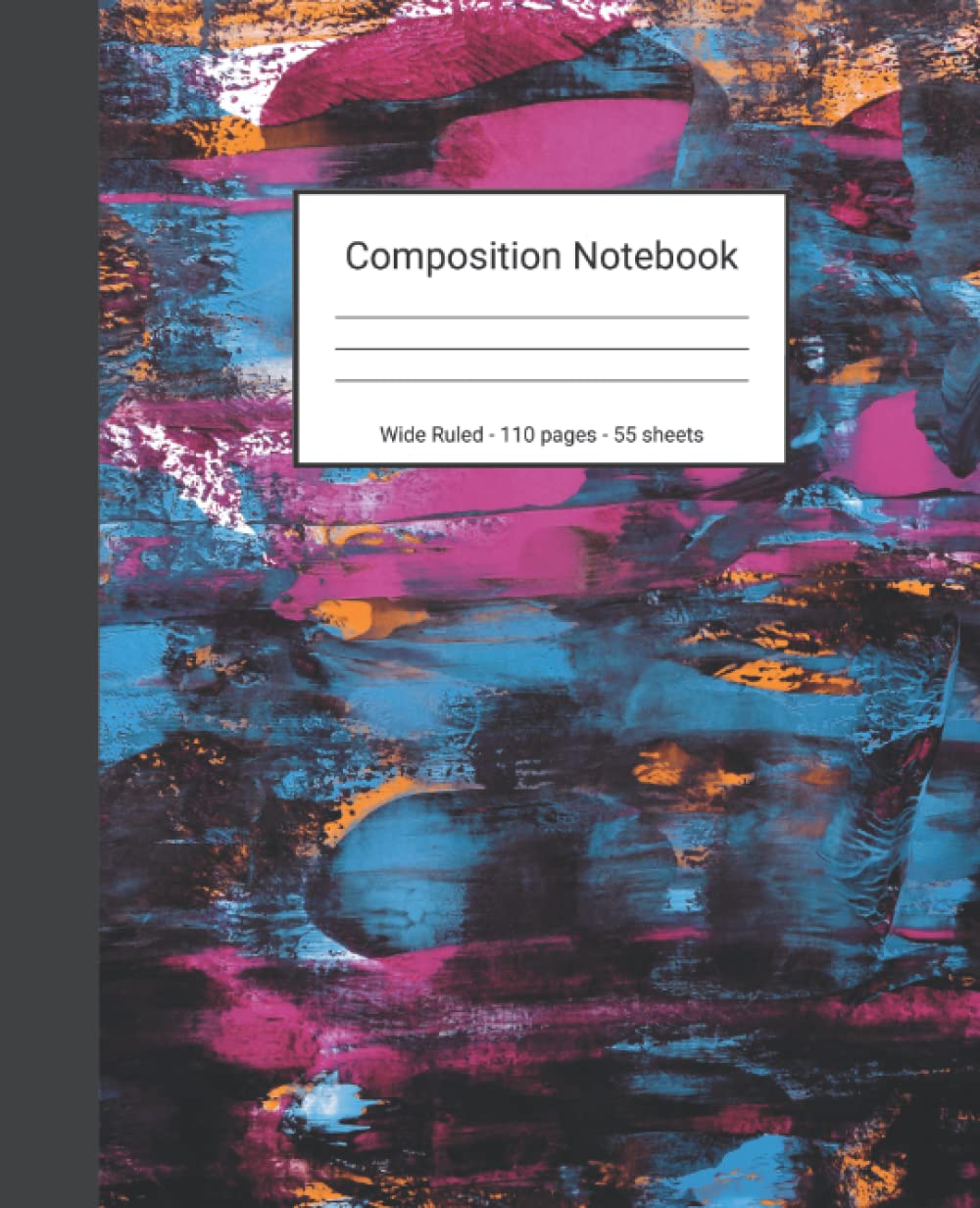 Composition Notebook: Wide Ruled Paper Notebook Journal - Blue Purple And Black Abstract Painting - Blank Wide Lined Workbook baixar o livro de graça