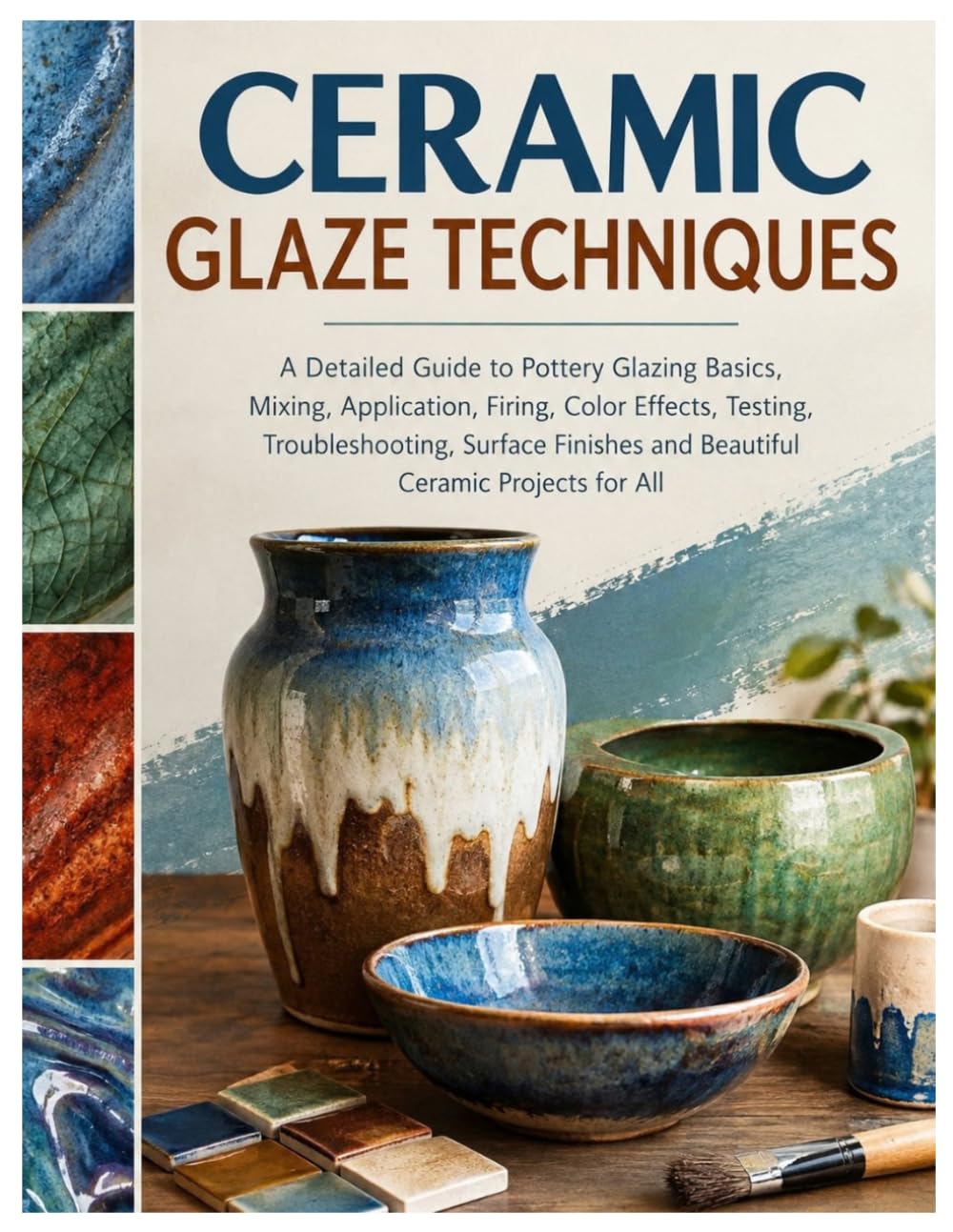 capítulo por capítulo baixar CERAMIC GLAZE TECHNIQUES: A Detailed Guide to Pottery Glazing Basics, Mixing, Application, Firing, Color Effects, Testing, Troubleshooting, Surface Finishes and Beautiful Ceramic Projects for All