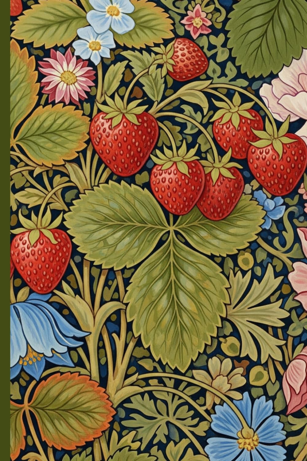 capítulo por capítulo baixar William Morris Style Notebook - vintage strawberry pattern | 6x9 College Rule | Soft cover 120 pg | modern remake
